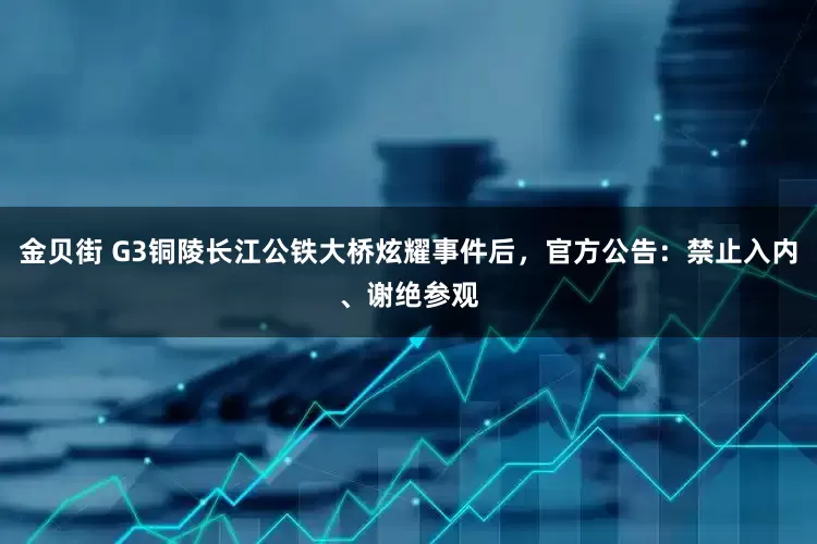金贝街 G3铜陵长江公铁大桥炫耀事件后，官方公告：禁止入内、谢绝参观