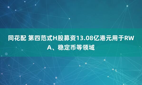 同花配 第四范式H股募资13.08亿港元用于RWA、稳定币等领域